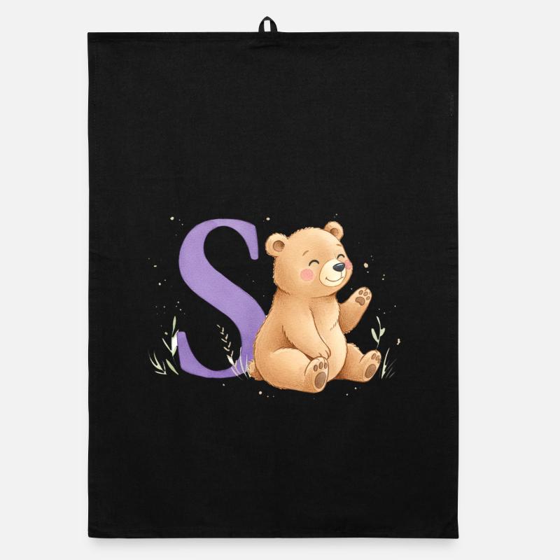 S Bär Alphabetsbild mit Teddybär Organic Geschirrtuch