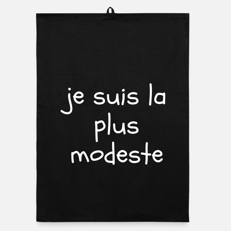 Je suis la plus modeste - Torchon bio - noir