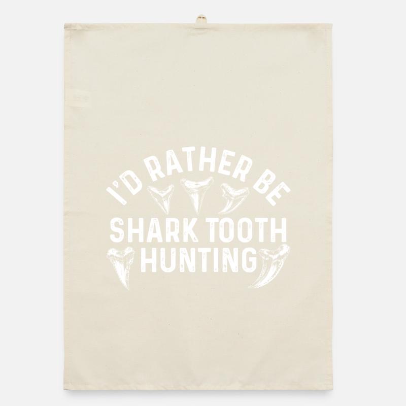 Chasseur de fossiles de la plage Shark Tooth Hunter Torchon bio