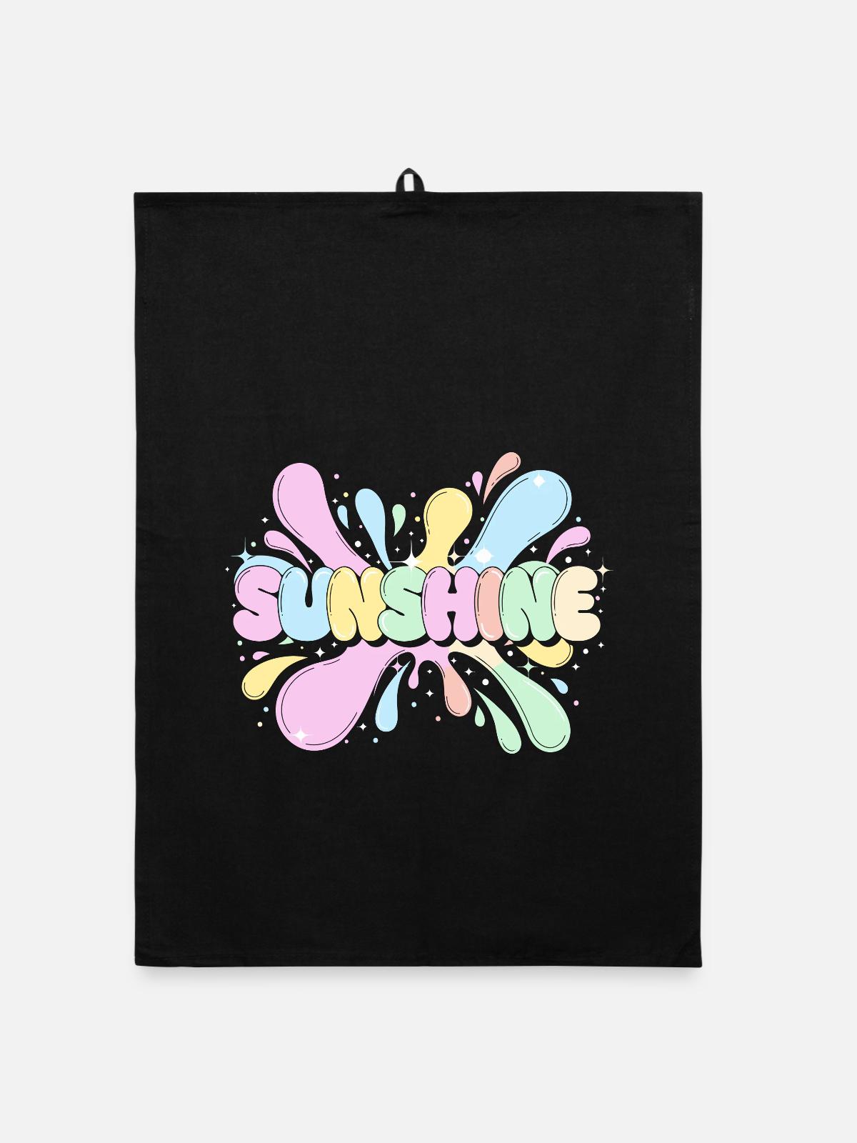 Sunshine Splash - Organic Geschirrtuch - Schwarz - Vorne