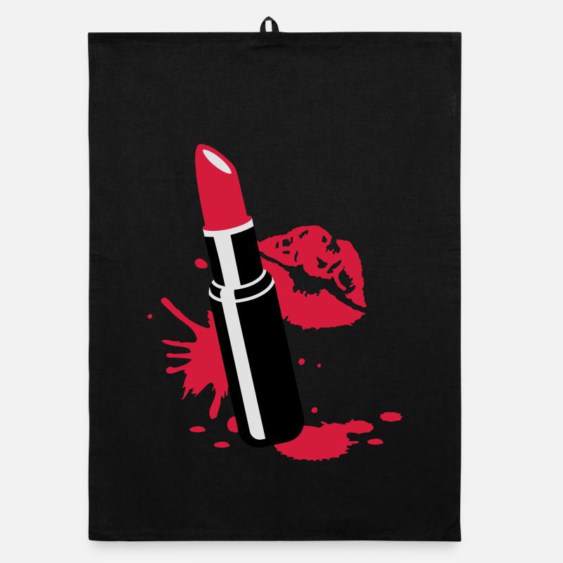 Rouge à lèvres avec des lèvres rouges Torchon bio