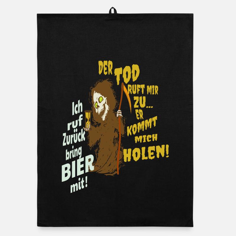 Funny grim reaper Organic dish towel