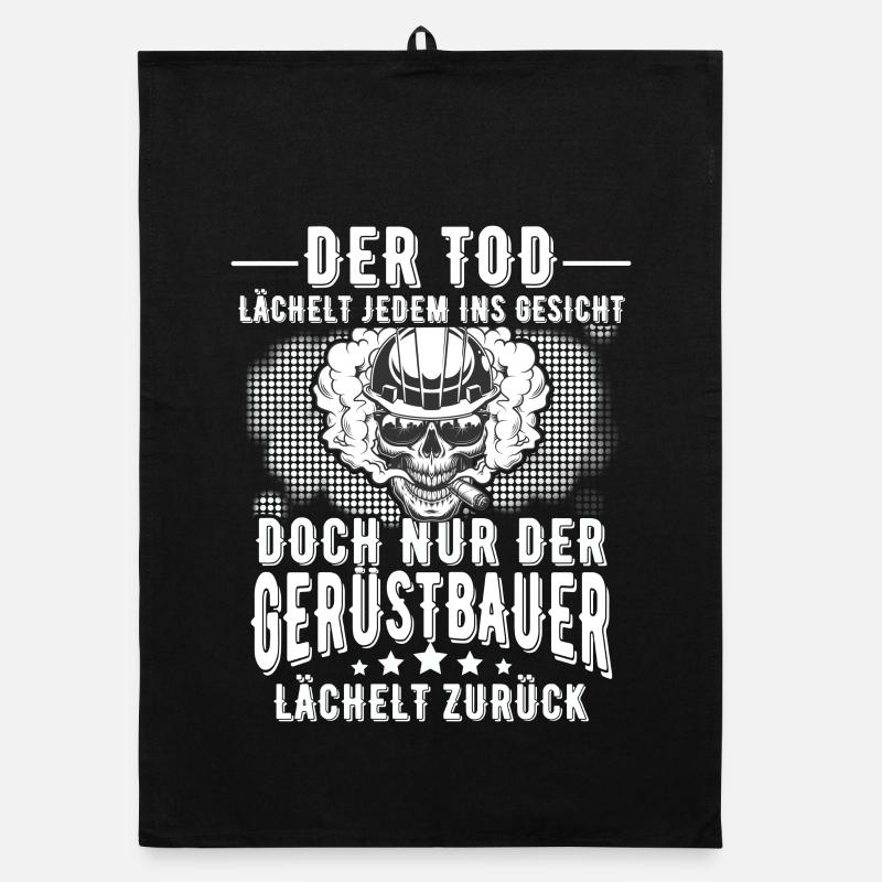 Gerüstbauer - Organic Geschirrtuch - Schwarz