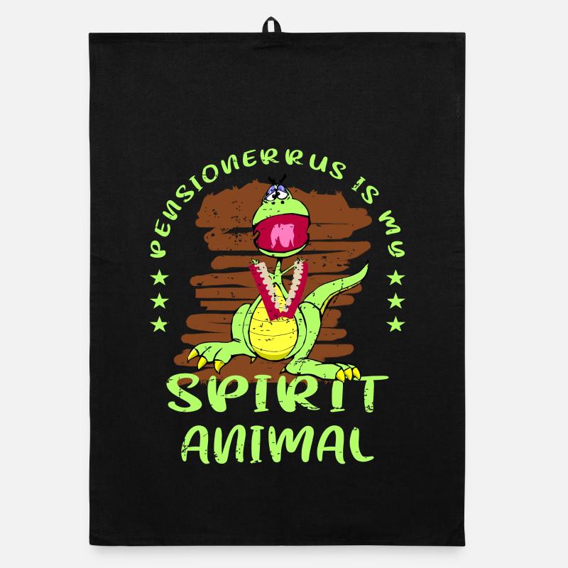 Rentner Dinosaurus Organic Geschirrtuch