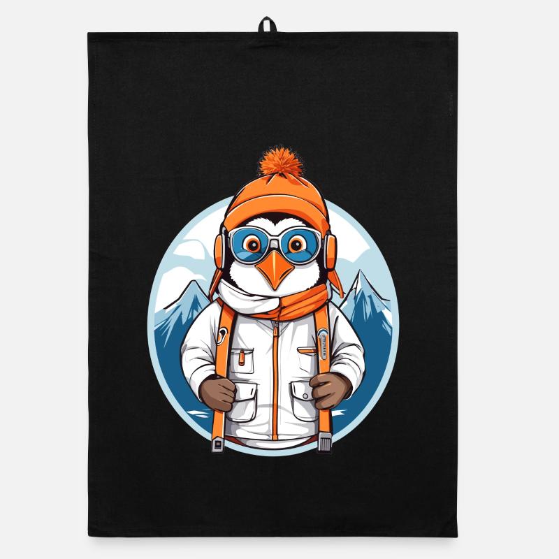 Pingouin mignon avec chapeau de laine Torchon bio