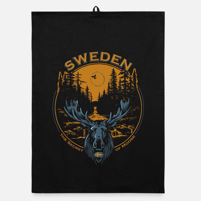 Sweden - Moose - Nature Organic Geschirrtuch