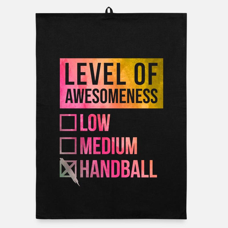 Handball - Organic Geschirrtuch - Schwarz