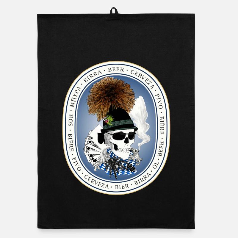 Bierzelt-skull Organic Geschirrtuch