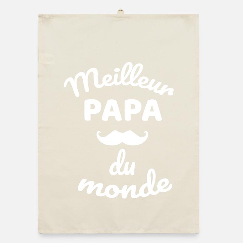 Authentic Overall Moustache Dad Design Organic dish towel