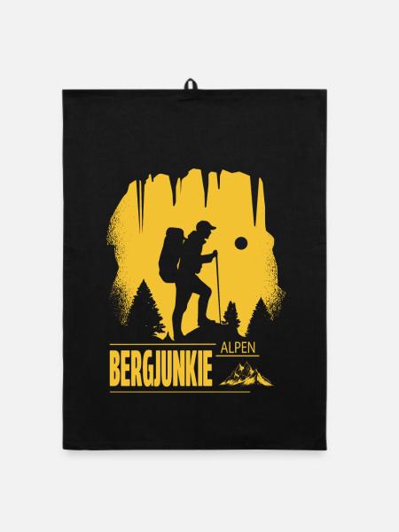 Bergjunkie - Organic Geschirrtuch - Schwarz - Vorne