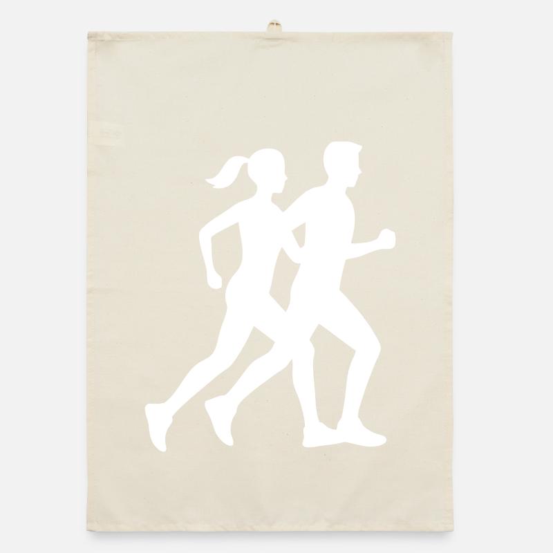 Dynamic Running Silhouette Design Organic dish towel