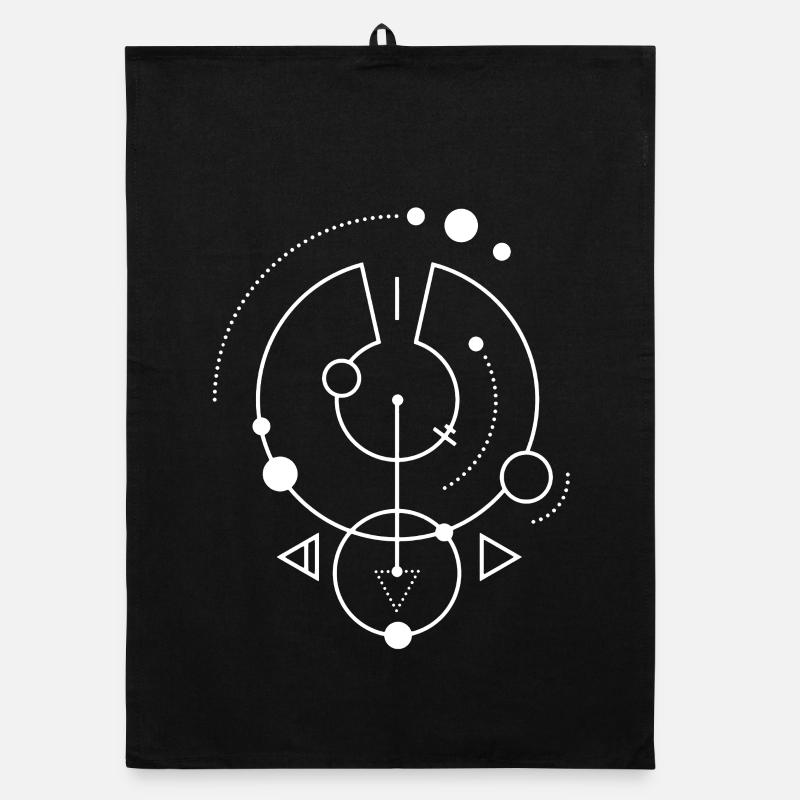 White geometric symbol Organic dish towel