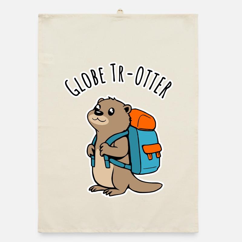 Ein Backpacker Otter auf Reisen ein Globe Tr-Otter Organic Geschirrtuch