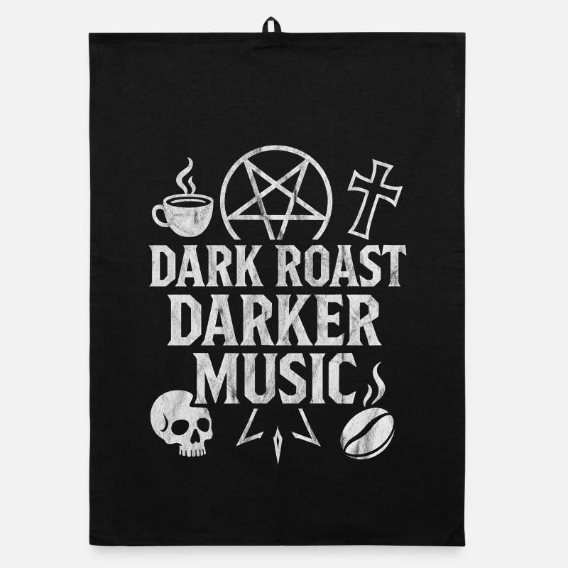 Dark Roast Kaffee Musik dunkel schwarz Organic Geschirrtuch