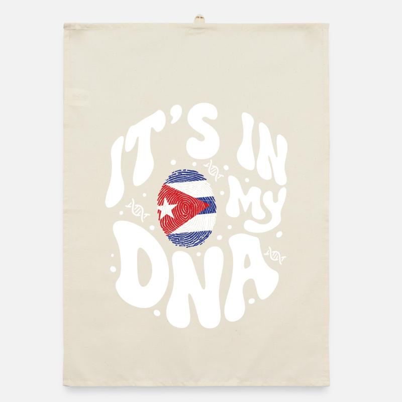 Cuban DNA Cuba Flag Hispanic Organic dish towel