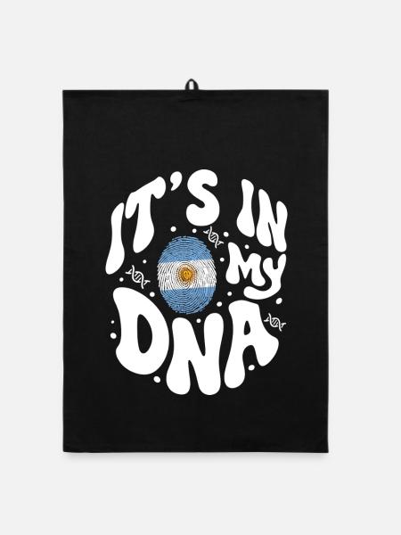 Argentinische DNA Argentinien Flagge Hispanisch - Organic Geschirrtuch - Schwarz - Vorne