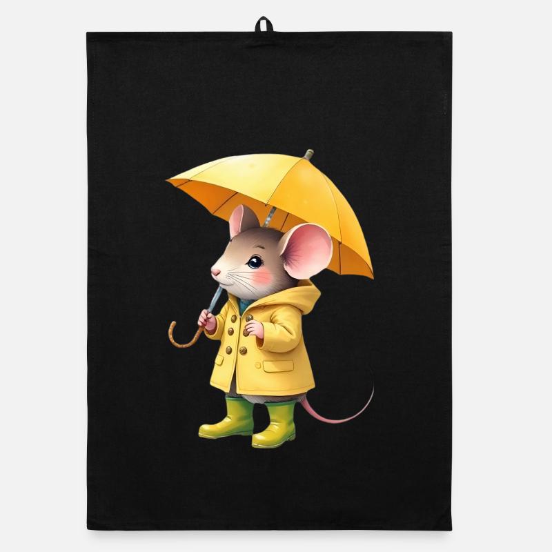 Souris en imperméable jaune Torchon bio