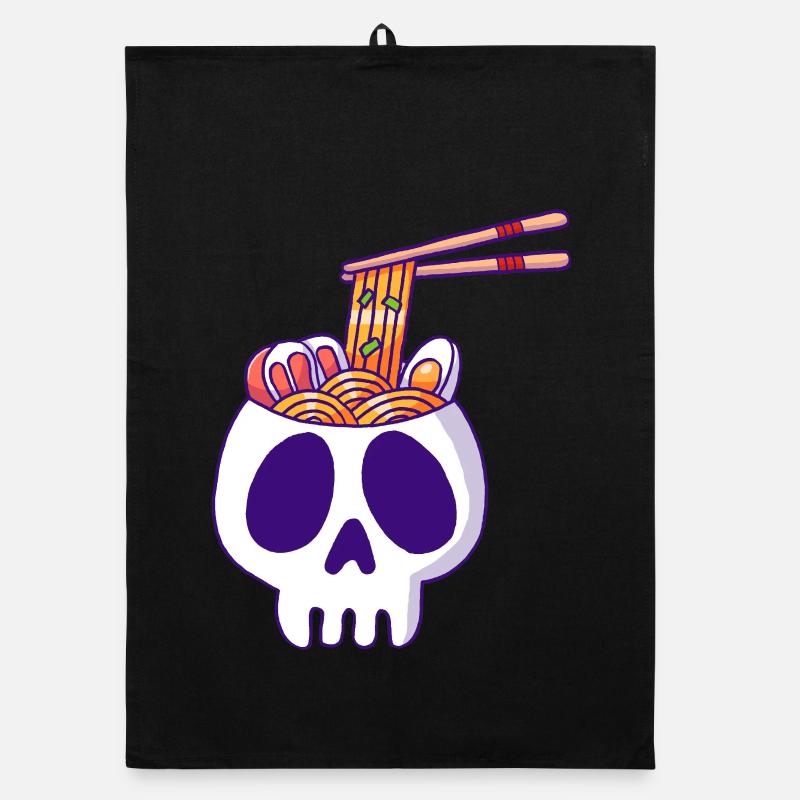Totenkopf- und Ramen-Nudeln Organic Geschirrtuch