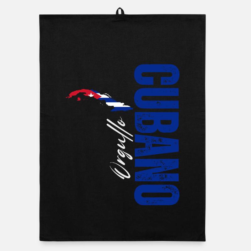 Fierté cubaine, design vertical Torchon bio