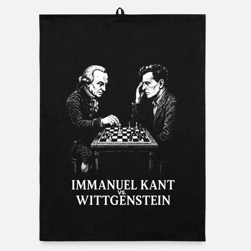 Kant vs Wittgenstein Chess Duel Organic dish towel