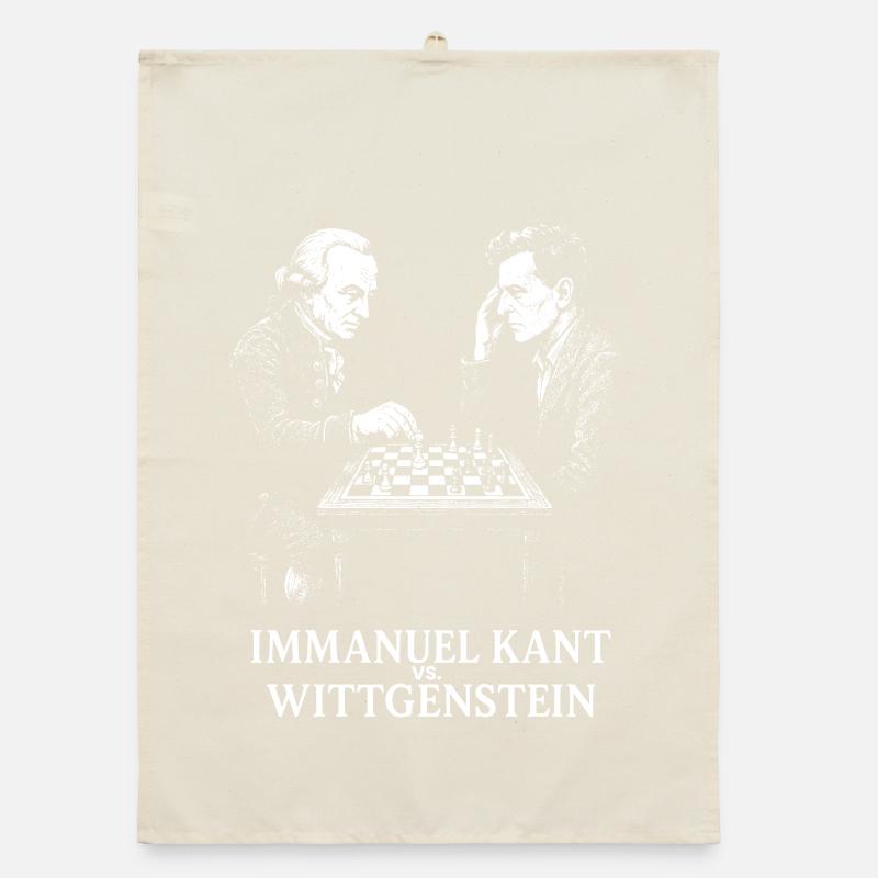 Kant vs Wittgenstein Schachduell Organic Geschirrtuch