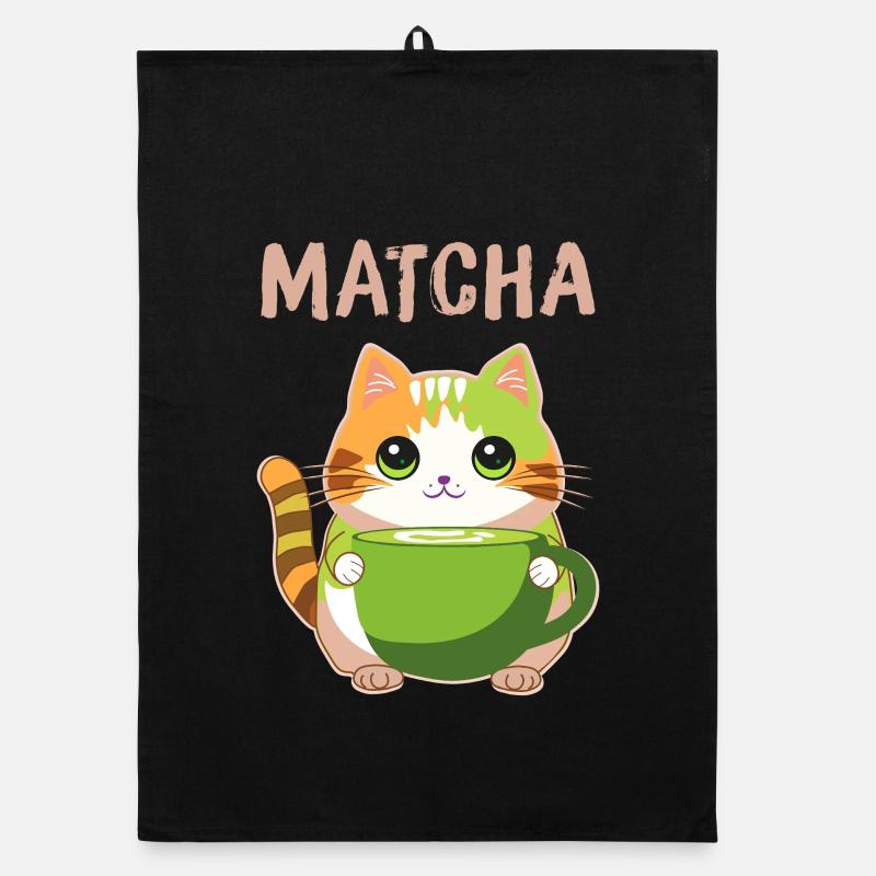 Matcha Katze Organic Geschirrtuch