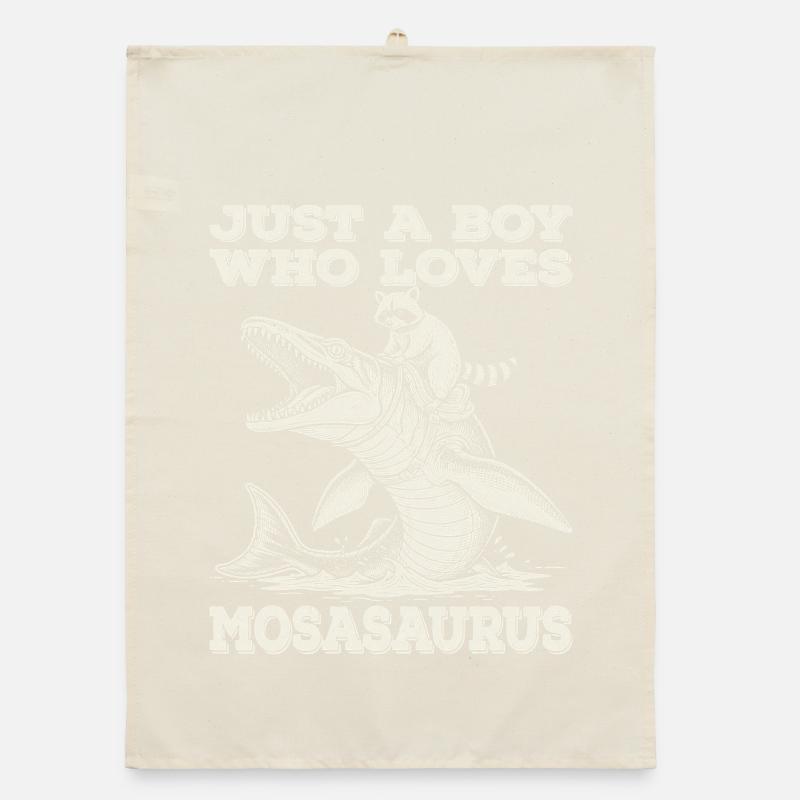 Nur ein Junge, der den Mosasaurus-Waschbären liebt Organic Geschirrtuch