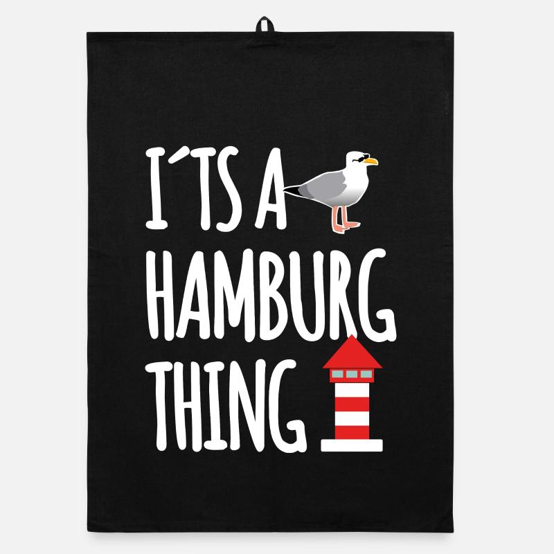 Hamburg Hafen Spruch Organic Geschirrtuch