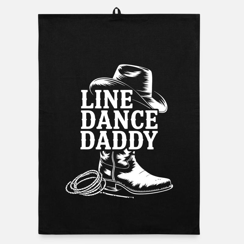 Cowboy Line Dance Daddy Motiv Organic Geschirrtuch