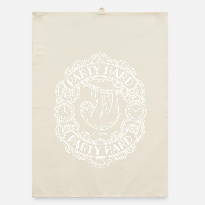 Party Hard Napping Sloth Organic dish towel