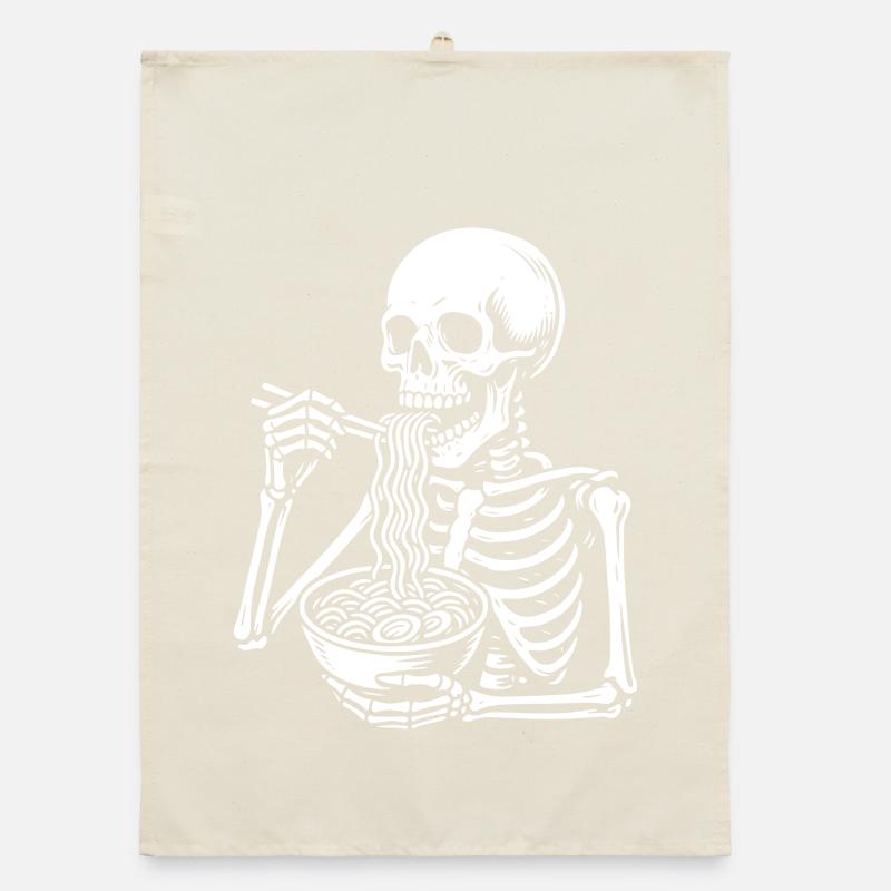Skeleton Slurping Noodles Organic dish towel