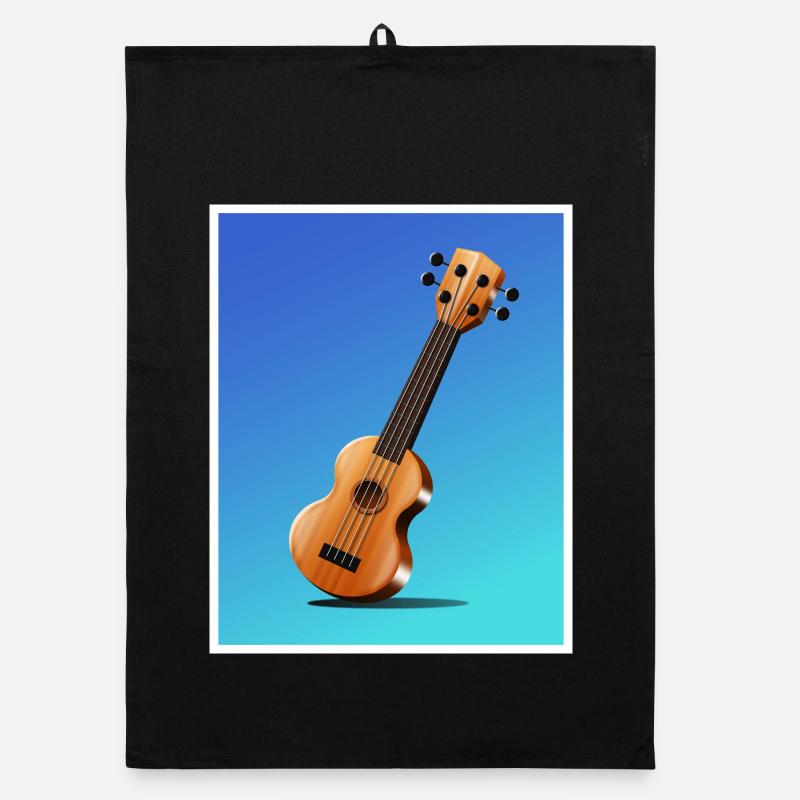 Cartoon Akustikgitarren-Poster Organic Geschirrtuch