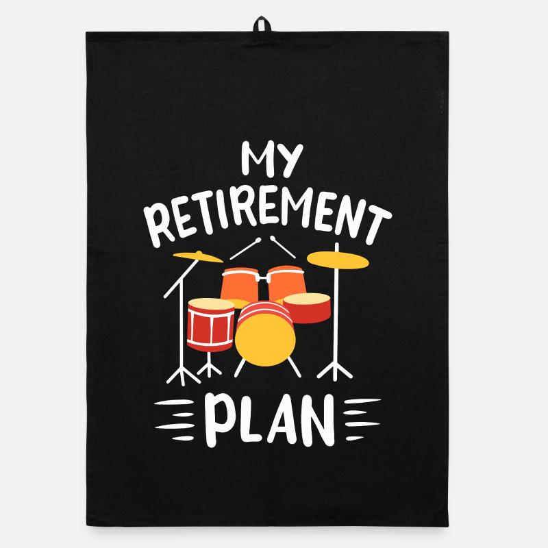 My Retirement Plan Funny Drummer Drum Set Design Organic Geschirrtuch