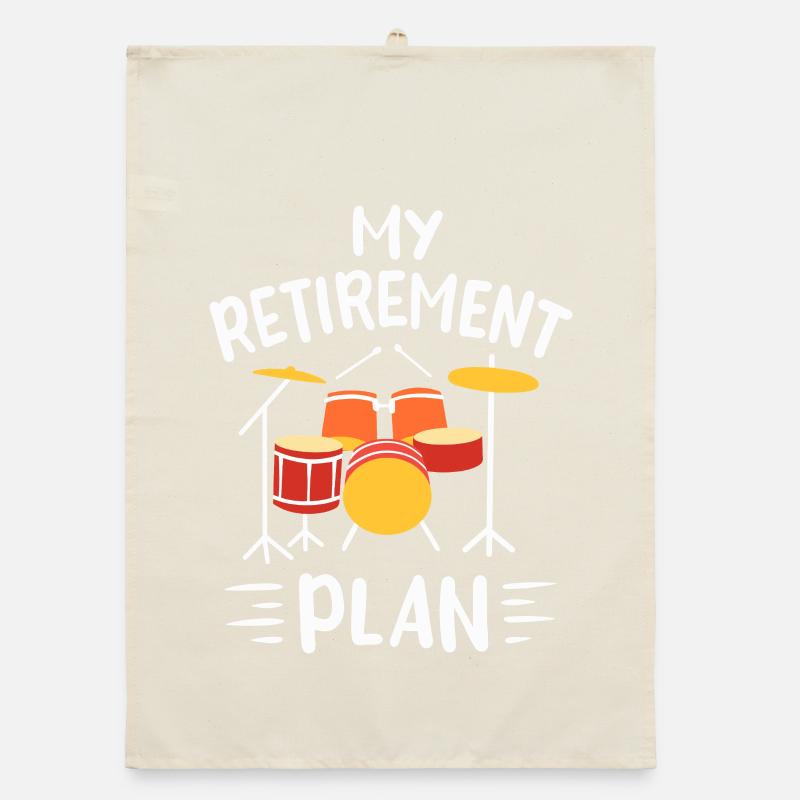 My Retirement Plan Funny Drummer Drum Set Design Organic dish towel
