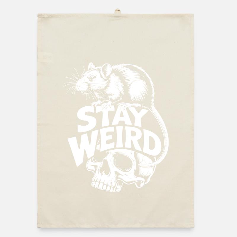 Reste Rat Crâne Bizarre Torchon bio