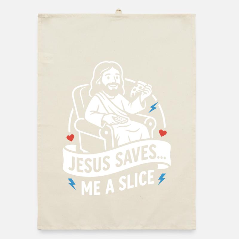 Jésus me garde une part drôle Torchon bio