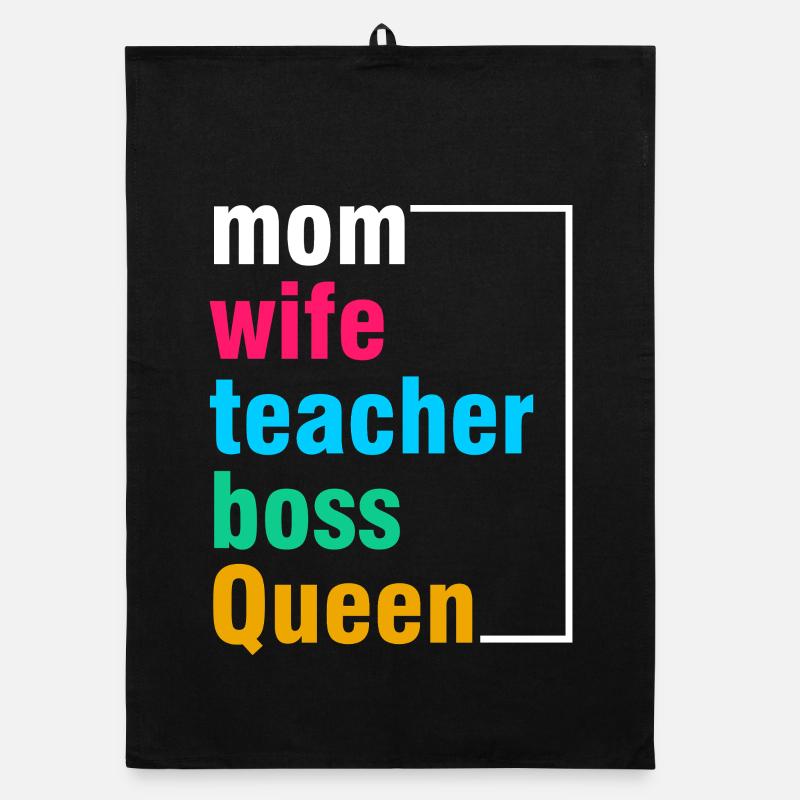 Mama Ehefrau Lehrerin Queen-Shirt Organic Geschirrtuch