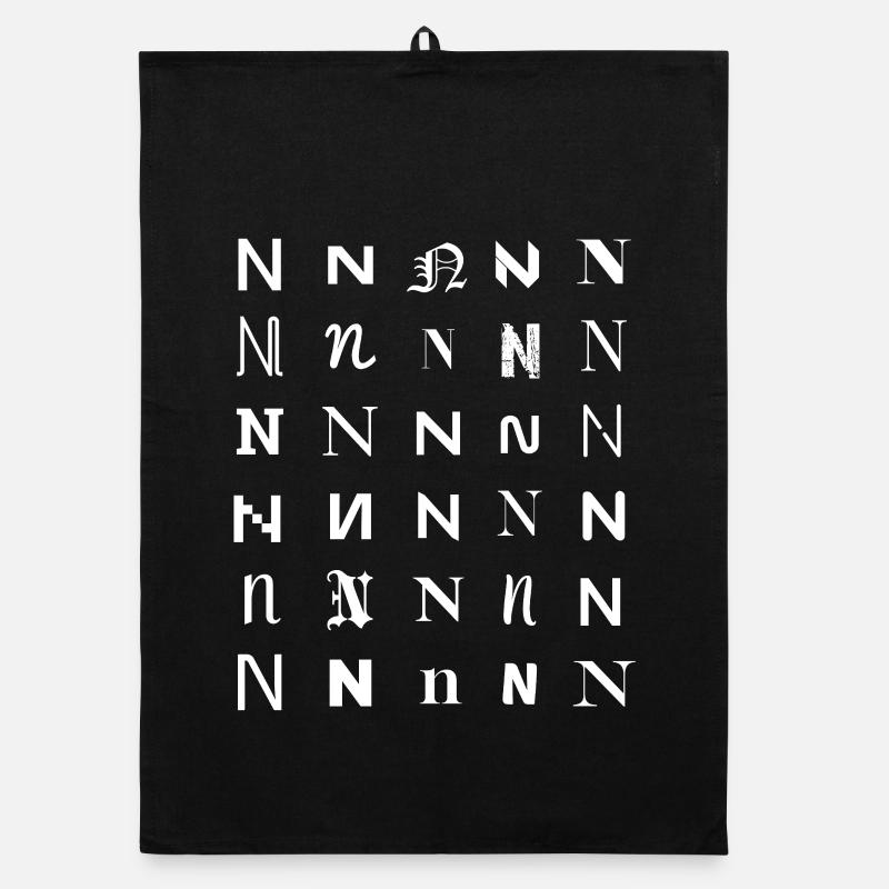 N Glyph Mosaic: Varied Typefaces Organic dish towel