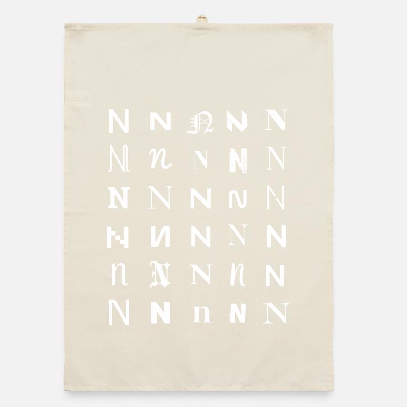 N Glyph Mosaic: Varied Typefaces Organic dish towel