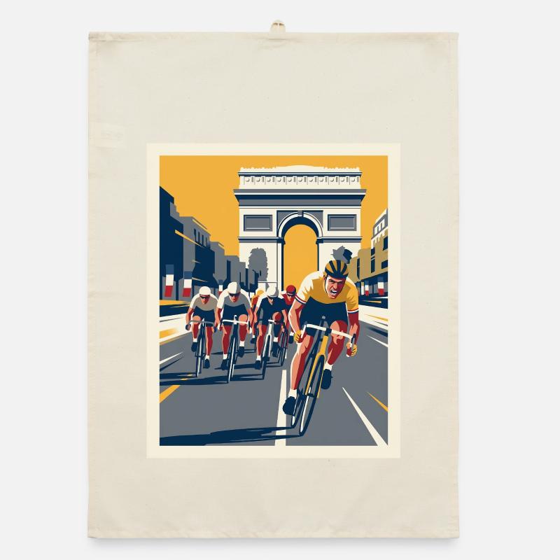 Paris Sprint – Radfahrer-Erinnerung Organic Geschirrtuch
