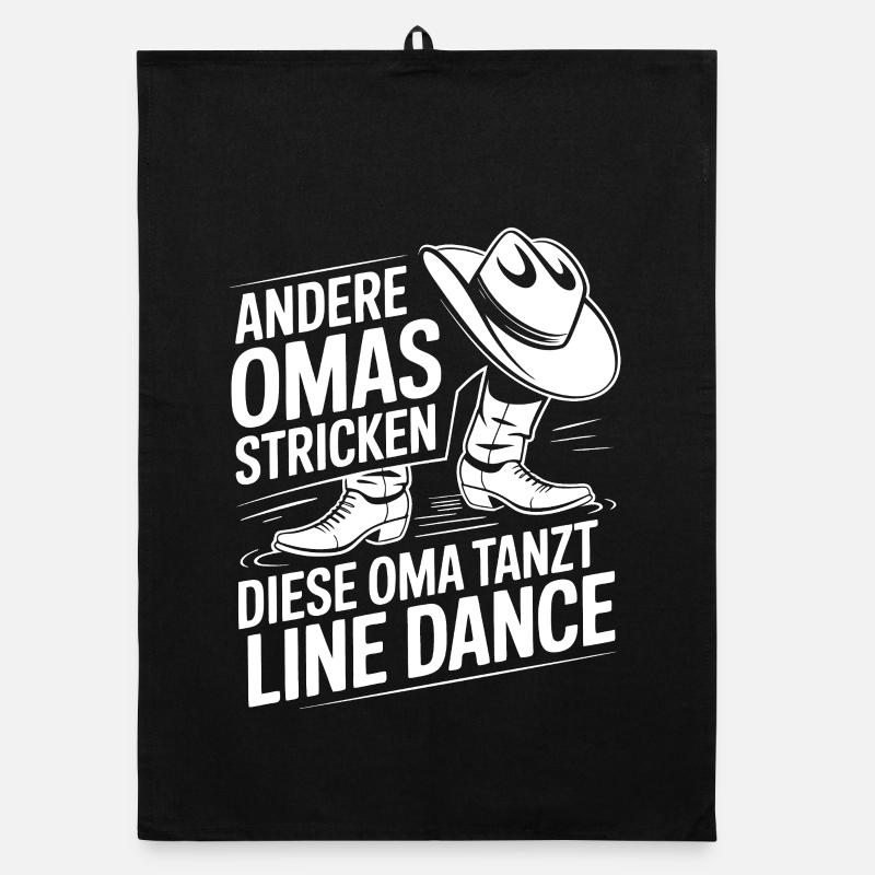 Oma tanzt Line Dance Organic Geschirrtuch