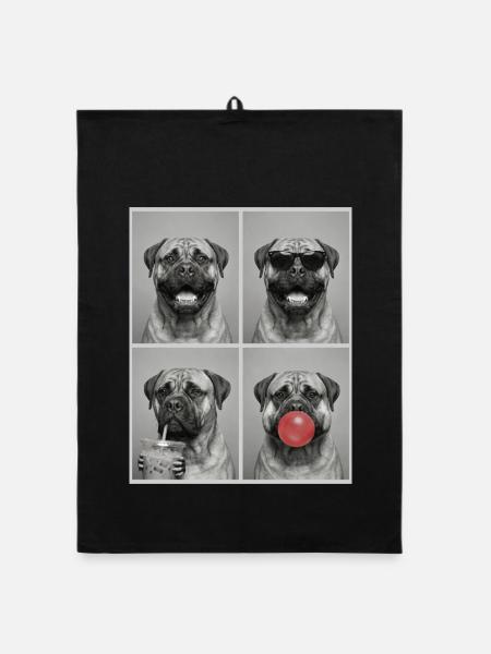 Hunde Bullmastiff Hund - Organic Geschirrtuch - Schwarz - Vorne