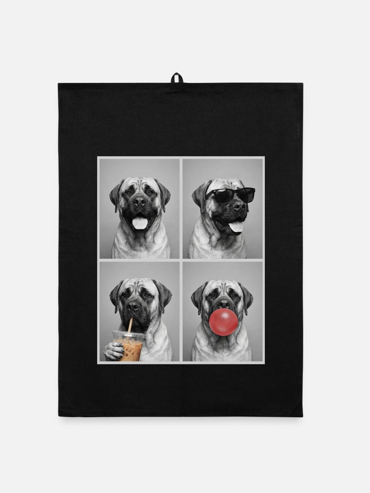 Hunde Mastiff Hund - Organic Geschirrtuch - Schwarz - Vorne