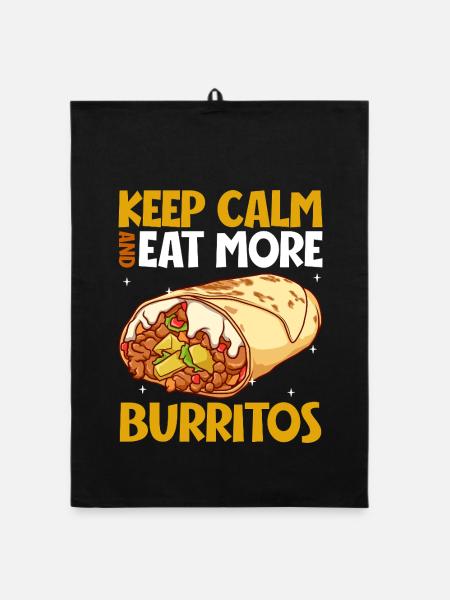 Keep Calm - Burrito - Organic Geschirrtuch - Schwarz - Vorne