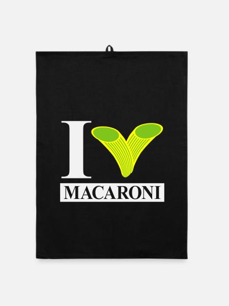 I love macaroni - Organic dish towel - black - Front