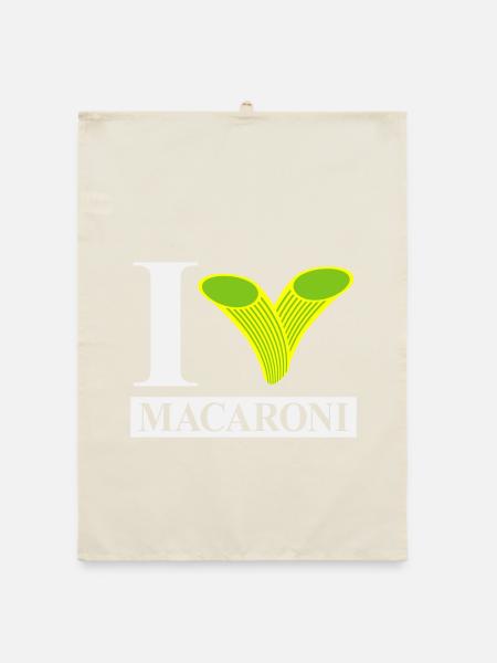 I love macaroni - Organic dish towel - nature - Front