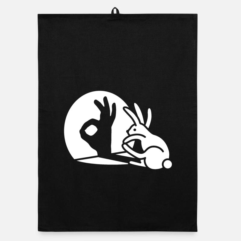 Rabbit Shadow Hand ItalyOkay OK sign Organic dish towel