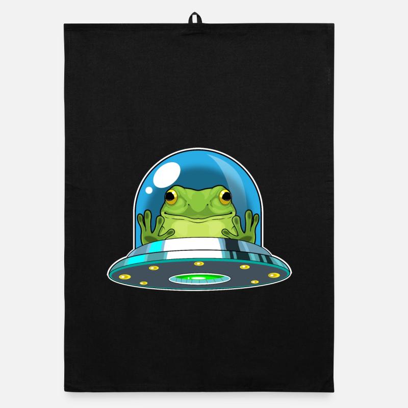 Frosch Raumschiff Weltraum Organic Geschirrtuch