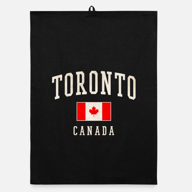 Imprimé vintage du drapeau du Canada de Toronto Torchon bio