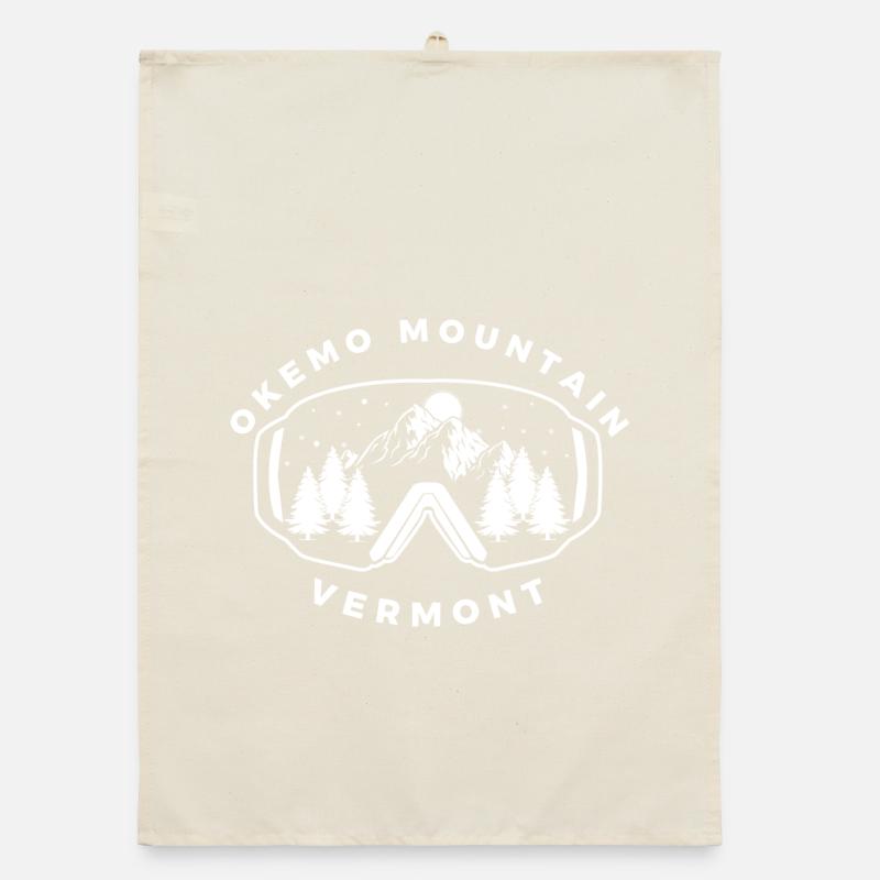 Okemo Vermont Ski Mountain Organic dish towel